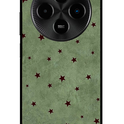 Green Stars Poco M7 5G Glass Case