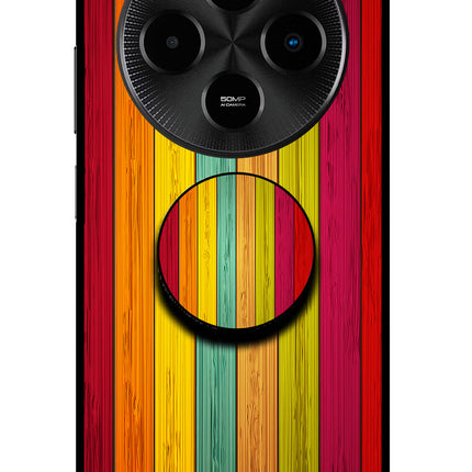 Multicolor Wooden Poco M7 5G Pop Case by Casekaro