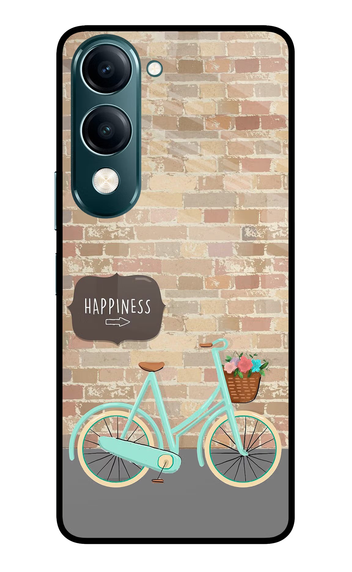 Happiness Artwork Vivo Y19s 5G Glass Case Back Cover by Casekaro