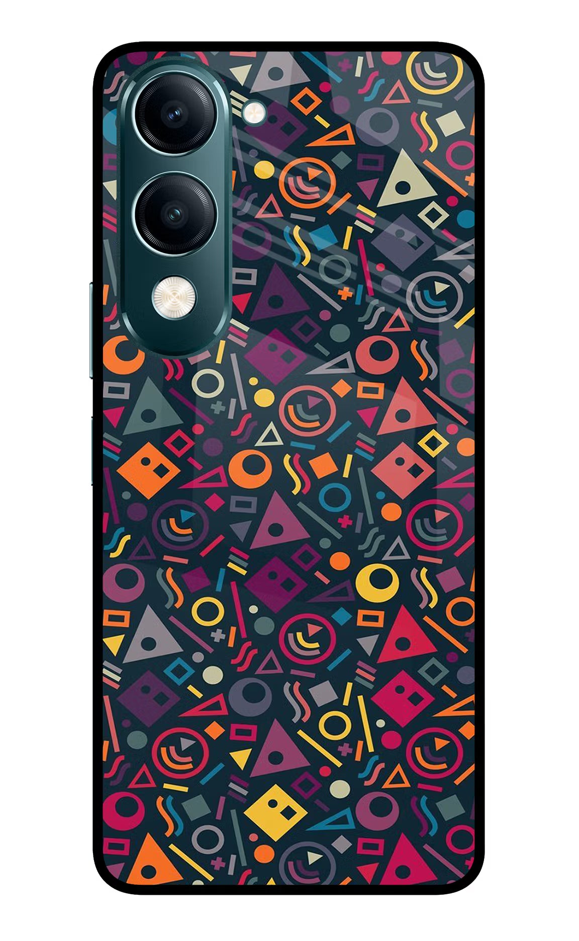 Geometric Abstract Vivo Y19s 5G Glass Case Back Cover by Casekaro