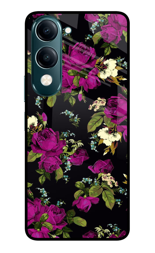 Flowers Vivo Y19s 5G Glass Case