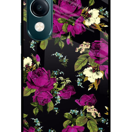 Flowers Vivo Y19s 5G Glass Case Back Cover by Casekaro