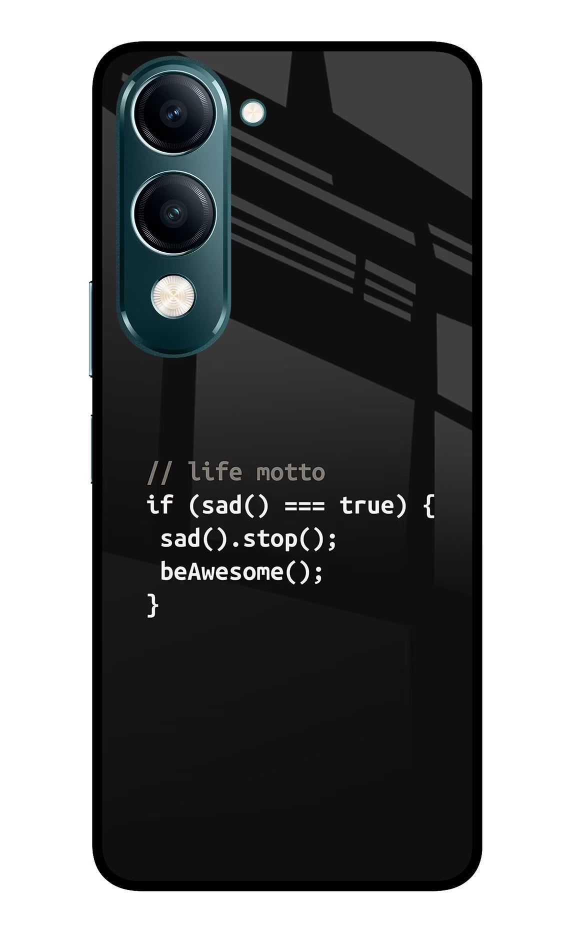 Life Motto Code Vivo Y19s 5G Glass Case Back Cover by Casekaro