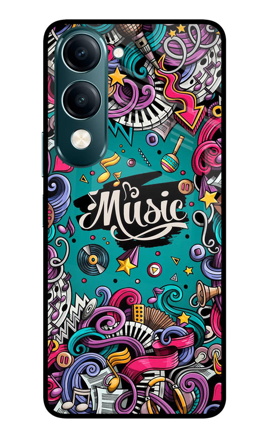 Music Graffiti Vivo Y19s 5G Glass Case