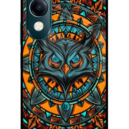 Angry Owl Art Vivo Y19s 5G Glass Case Back Cover by Casekaro