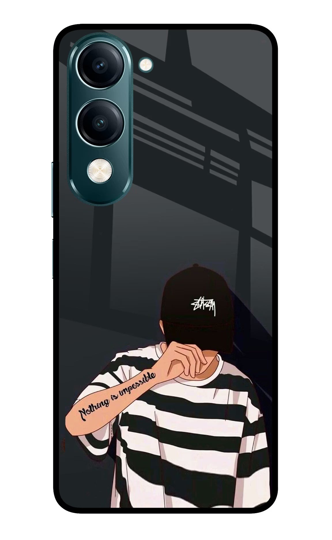 Aesthetic Boy Vivo Y19s 5G Glass Case Back Cover by Casekaro