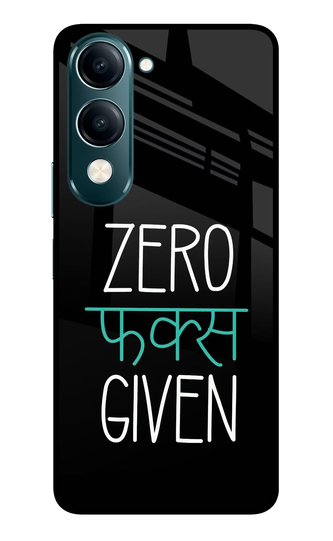 Zero Fucks Given Vivo Y19s 5G Glass Case Back Cover by Casekaro