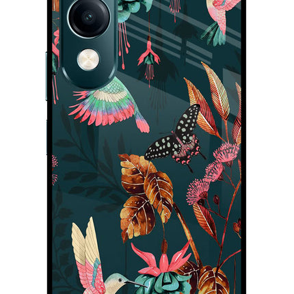 Birds Vivo Y19s 5G Glass Case Back Cover by Casekaro