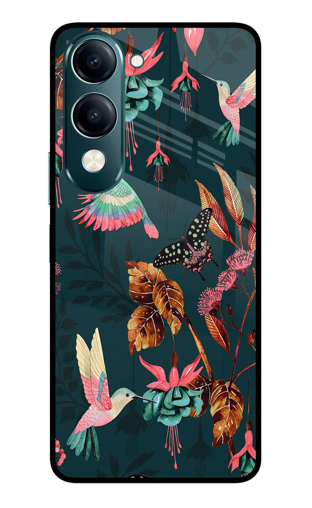 Birds Vivo Y19s 5G Glass Case Back Cover by Casekaro