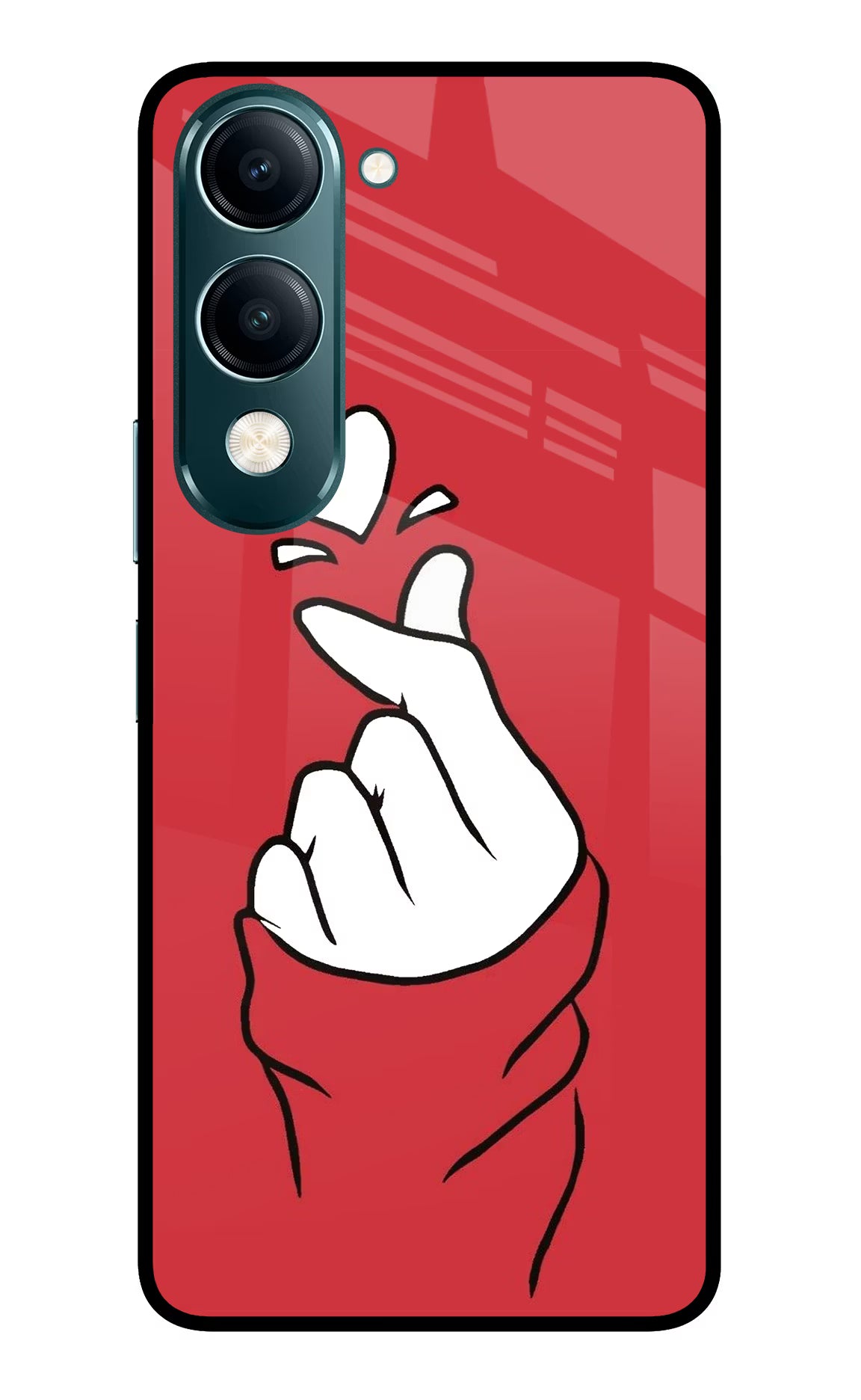 Korean Love Sign Vivo Y19s 5G Glass Case Back Cover by Casekaro