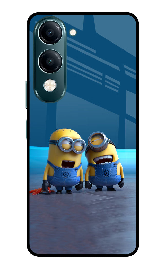 Minion Laughing Vivo Y19s 5G Glass Case Back Cover by Casekaro