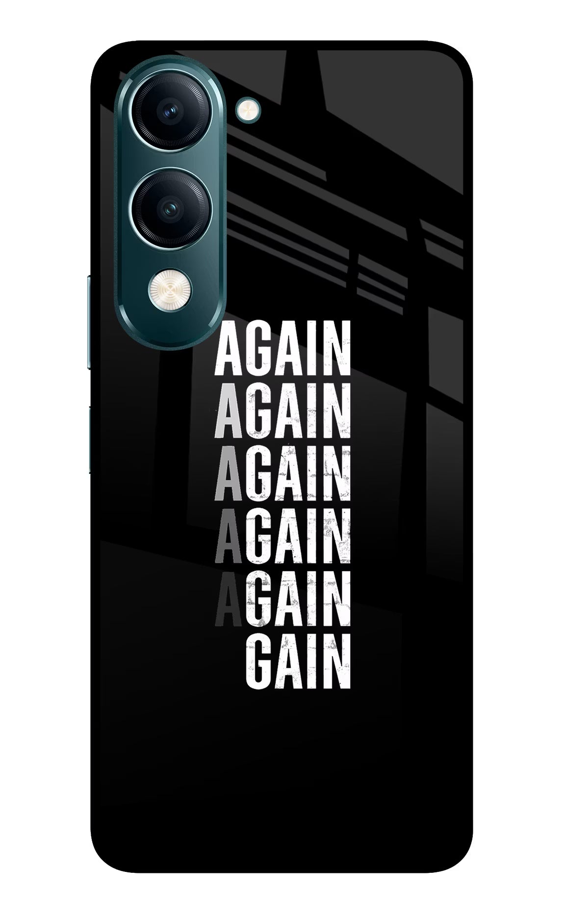 Again Again Gain Vivo Y19s 5G Glass Case Back Cover by Casekaro