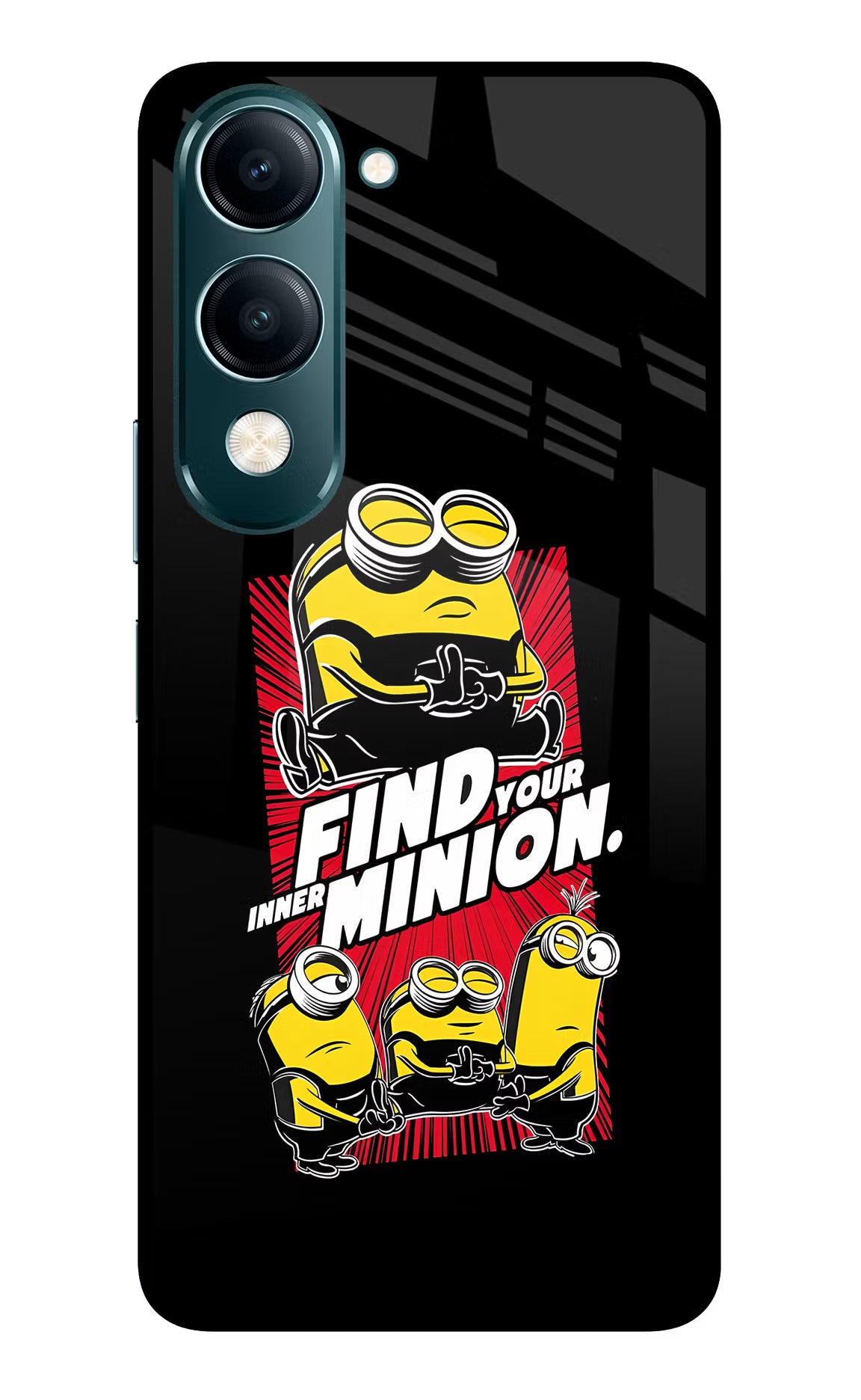 Find your inner Minion Vivo Y19s 5G Glass Case Back Cover by Casekaro