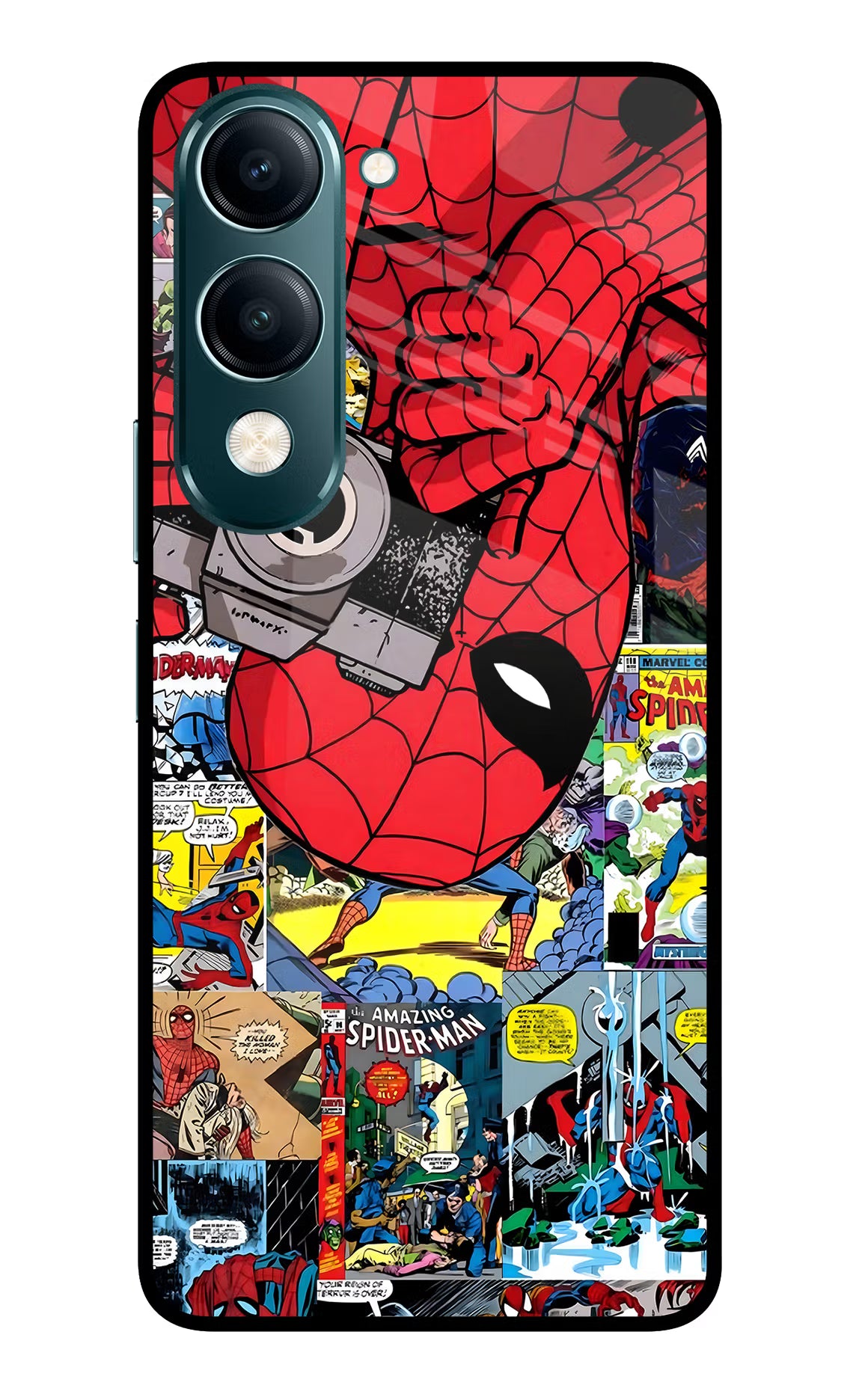 Spider Man Vivo Y19s 5G Glass Case Back Cover by Casekaro