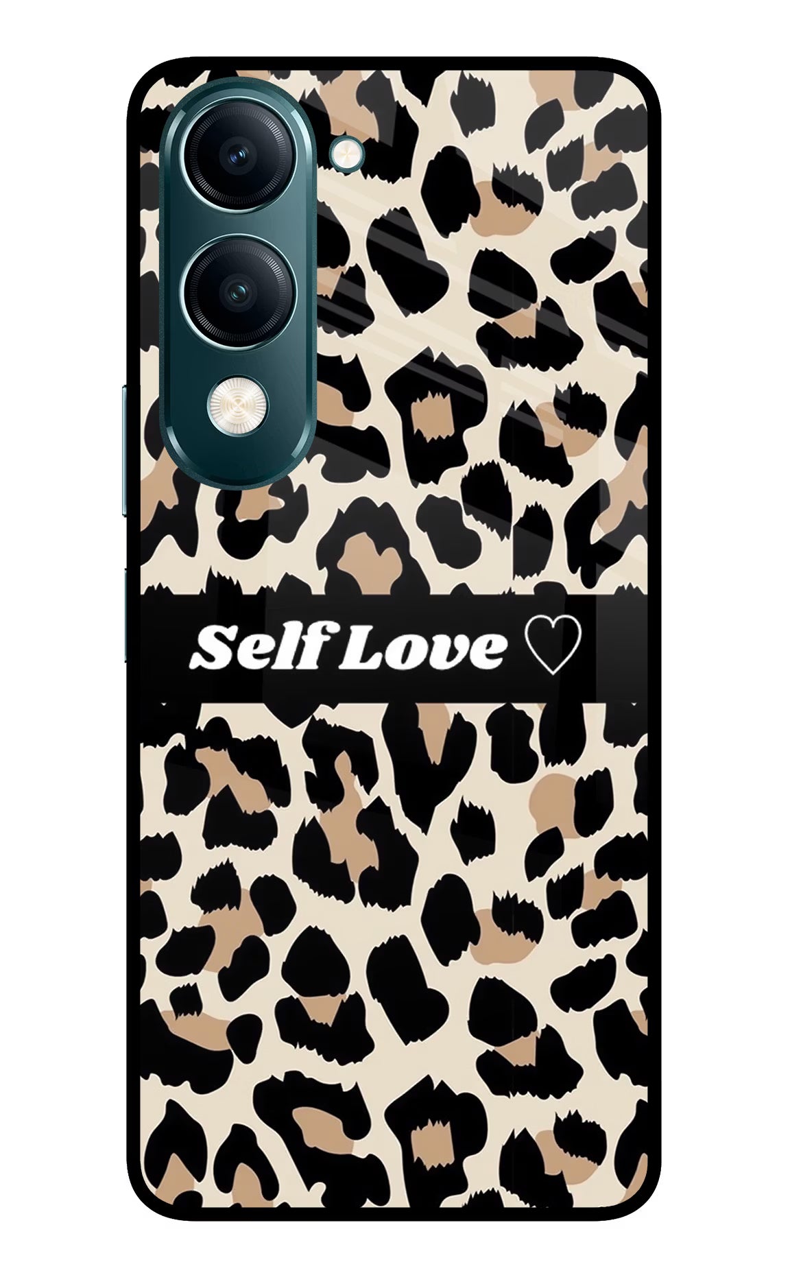Leopard Print Self Love Vivo Y19s 5G Glass Case