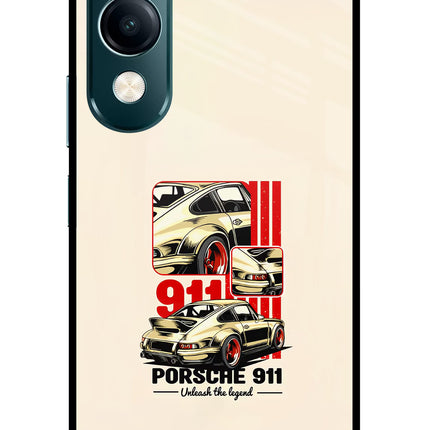Classic Porsche 911 Vivo Y19s 5G Glass Case Back Cover by Casekaro
