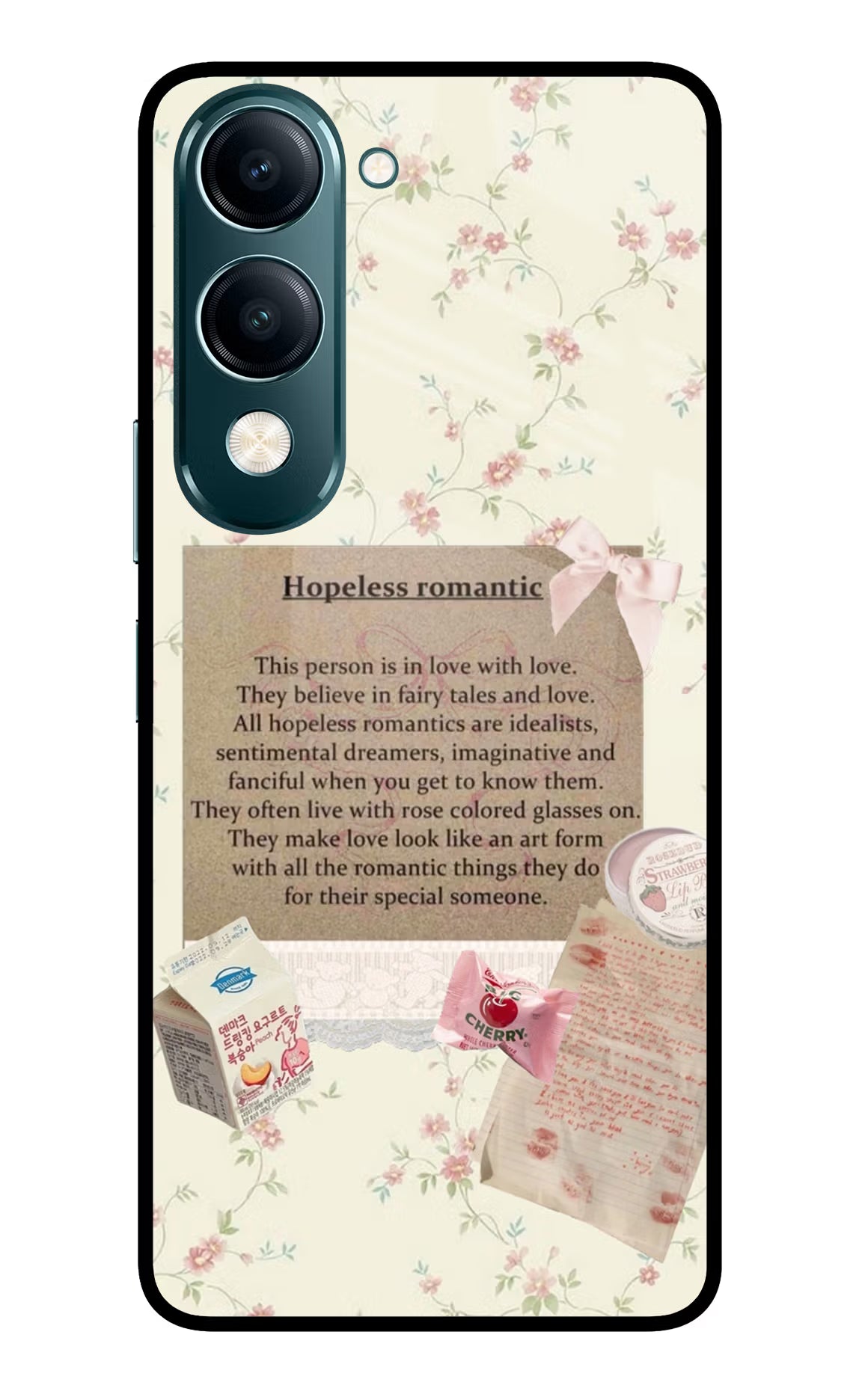 Hopeless Romantic Vivo Y19s 5G Glass Case Back Cover by Casekaro