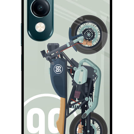 Classic Cafe Racer 99 Vivo Y19s 5G Glass Case Back Cover by Casekaro