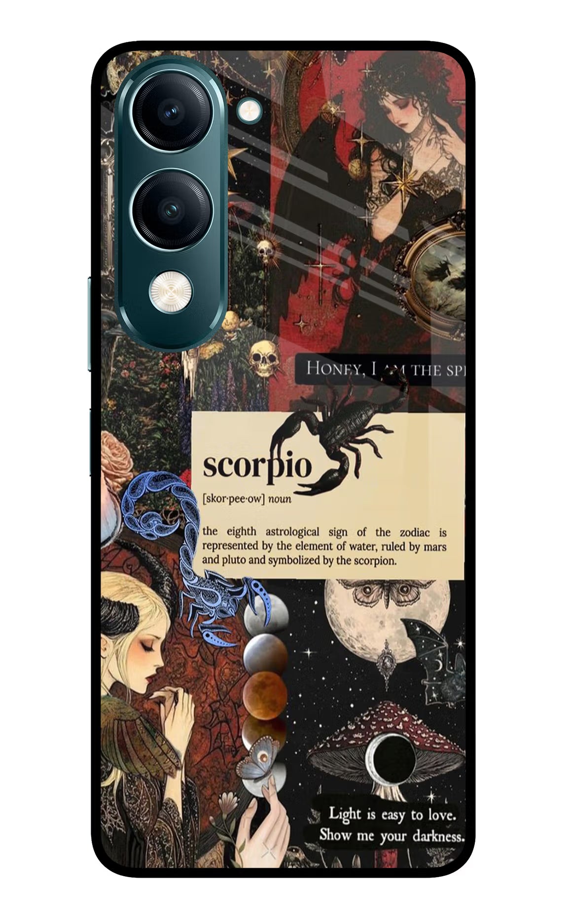 Scorpio Zodiac Vivo Y19s 5G Glass Case Back Cover by Casekaro