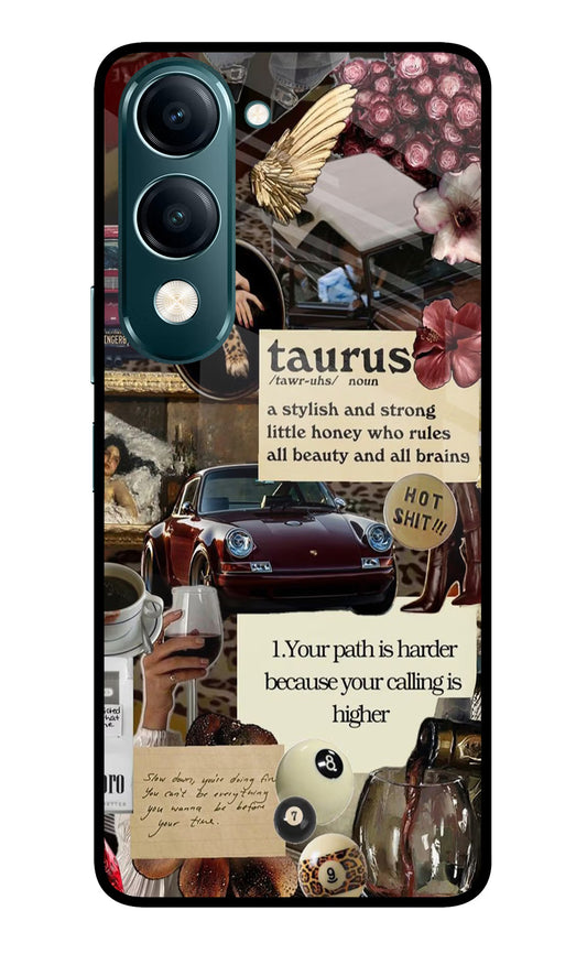 Taurus Zodiac Vivo Y19s 5G Glass Case