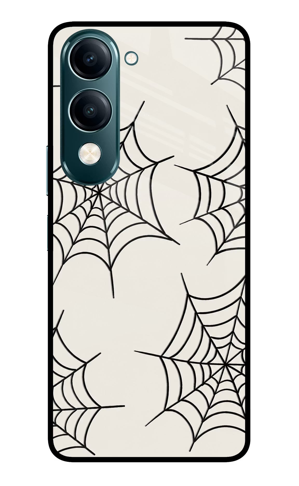 Spider Web Vivo Y19s 5G Glass Case Back Cover by Casekaro