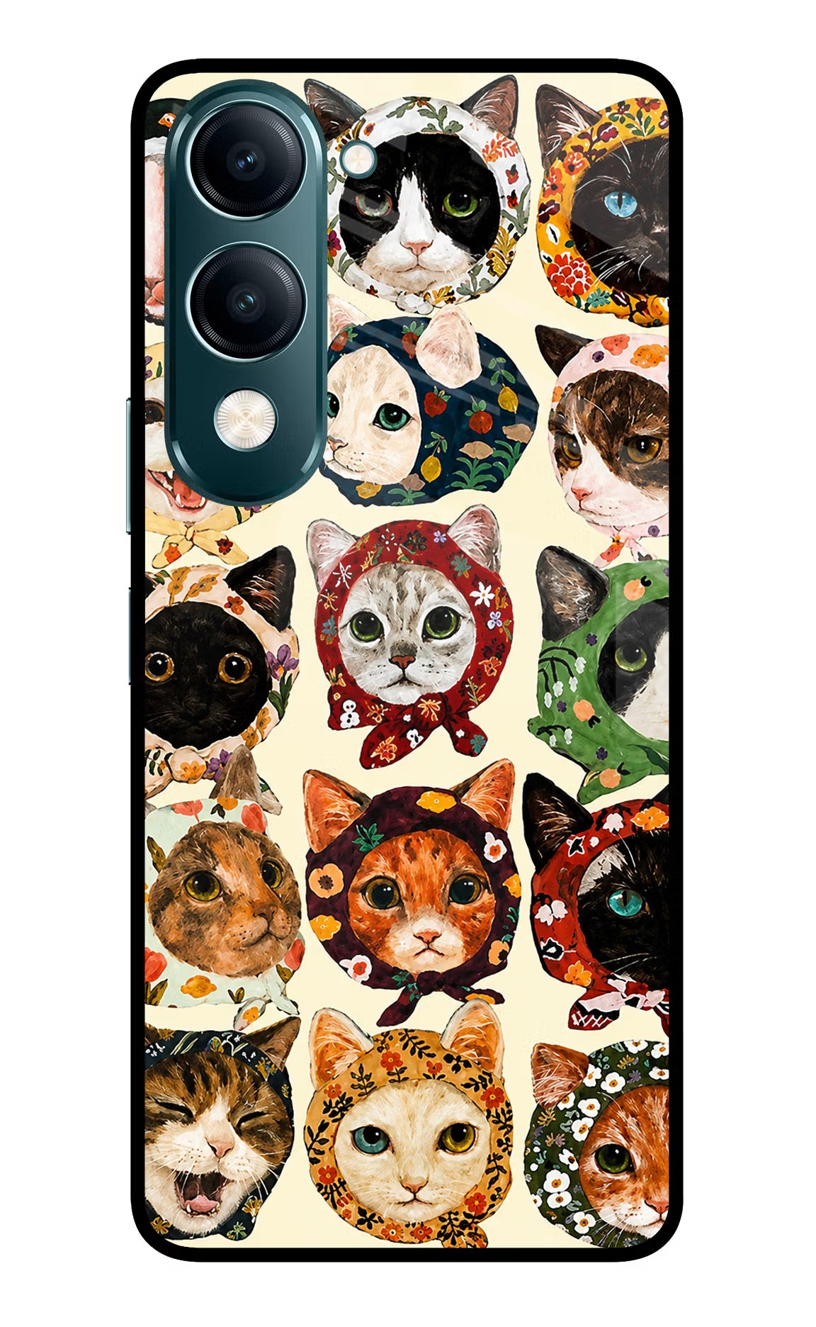Cool Cat Vivo Y19s 5G Glass Case
