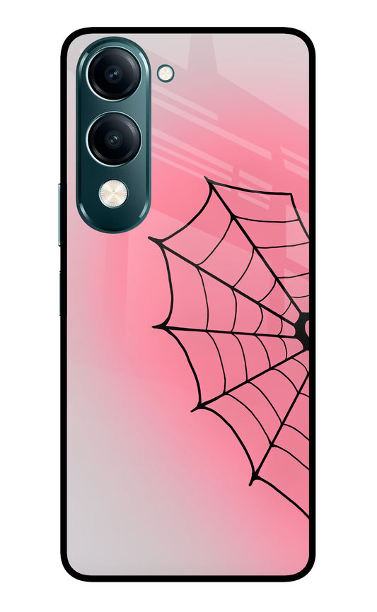 Pink Web Vivo Y19s 5G Glass Case