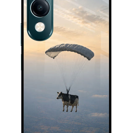 Skydiving Cow Vivo Y19s 5G Glass Case