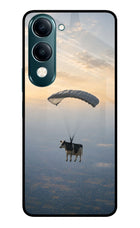 Skydiving Cow Vivo Y19s 5G Glass Case