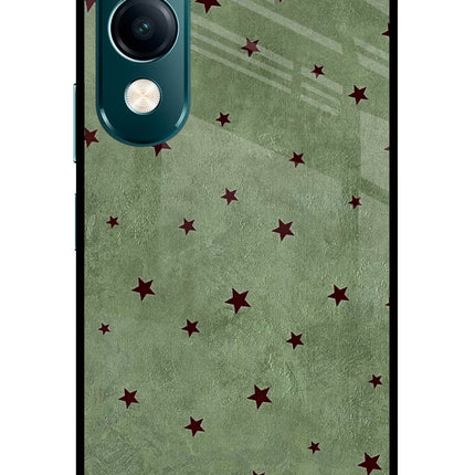 Green Stars Vivo Y19s 5G Glass Case