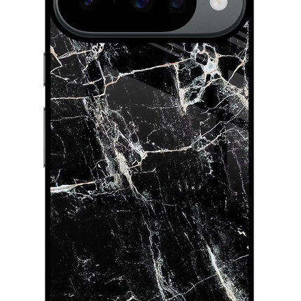 Black Marble Texture Google Pixel 10 Glass Case