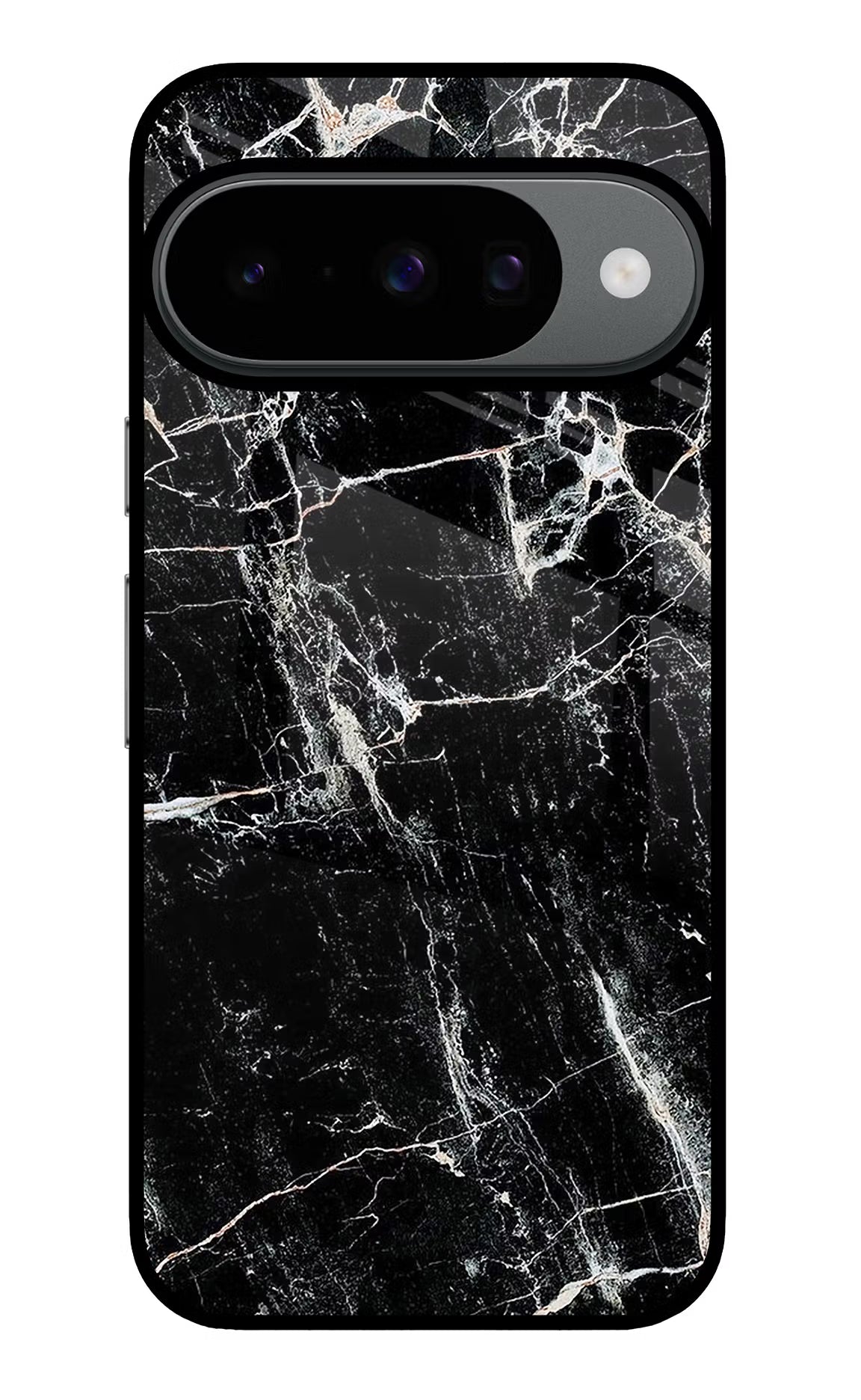 Black Marble Texture Google Pixel 10 Glass Case Back Cover by Casekaro