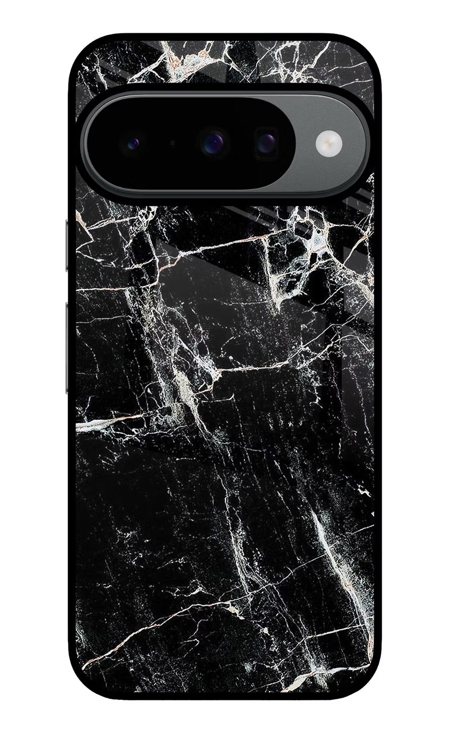Black Marble Texture Google Pixel 10 Back Cover, Glass case