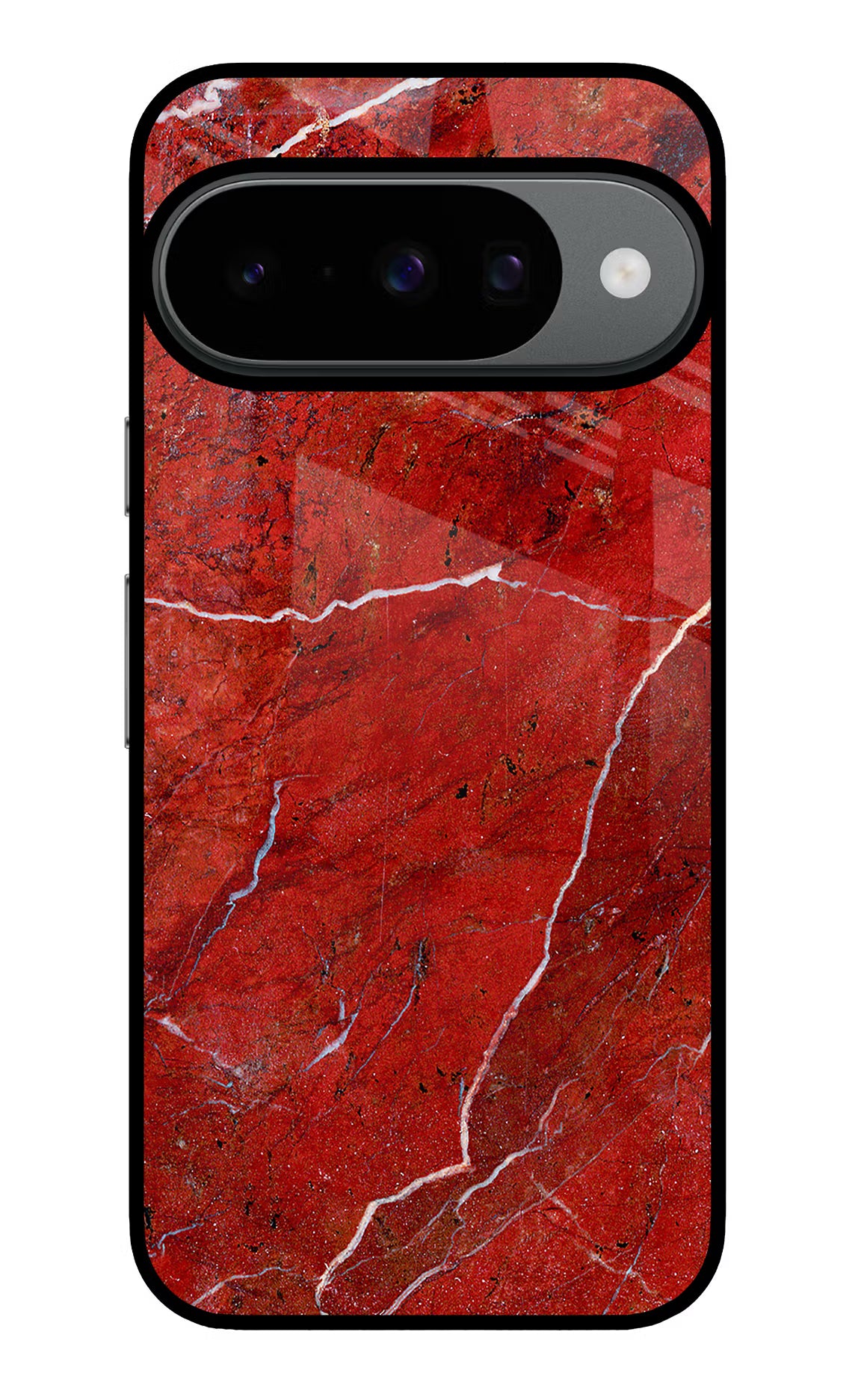 Red Marble Design Google Pixel 10 Glass Case Back Cover by Casekaro