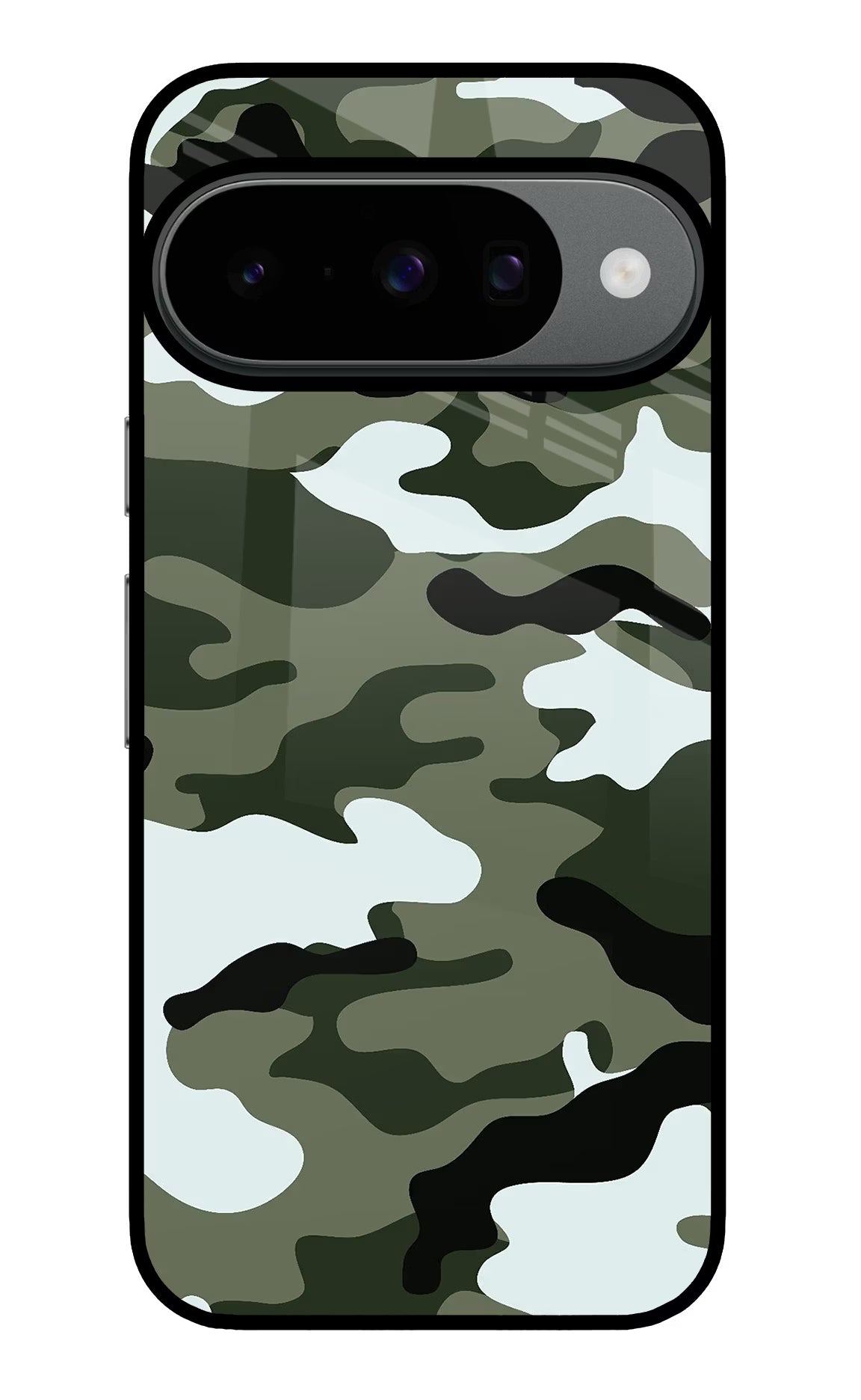 Camouflage Google Pixel 10 Glass Case Back Cover by Casekaro
