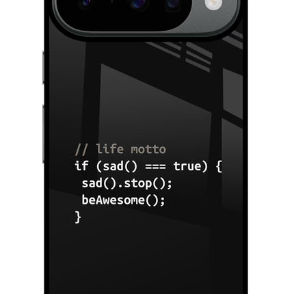 Life Motto Code Google Pixel 10 Glass Case