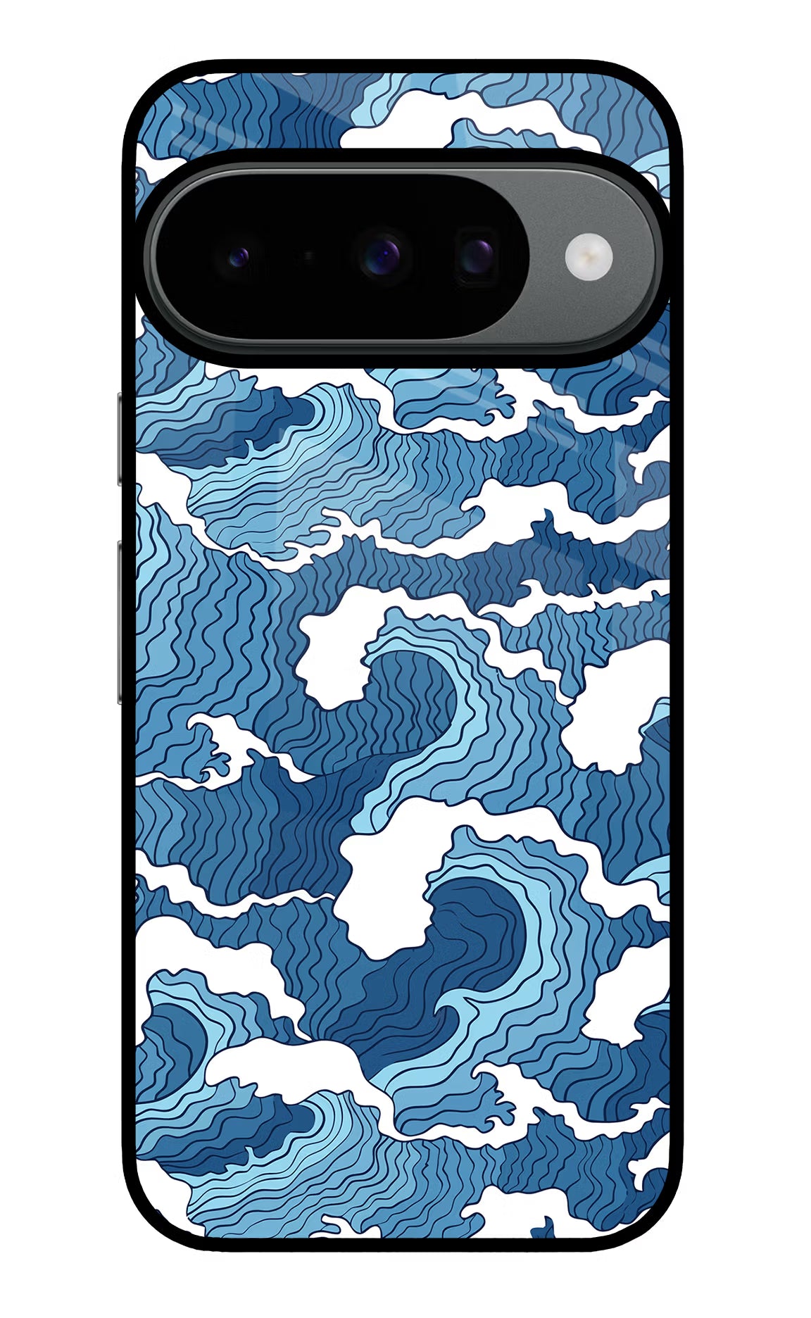 Blue Waves Google Pixel 10 Glass Case Back Cover by Casekaro