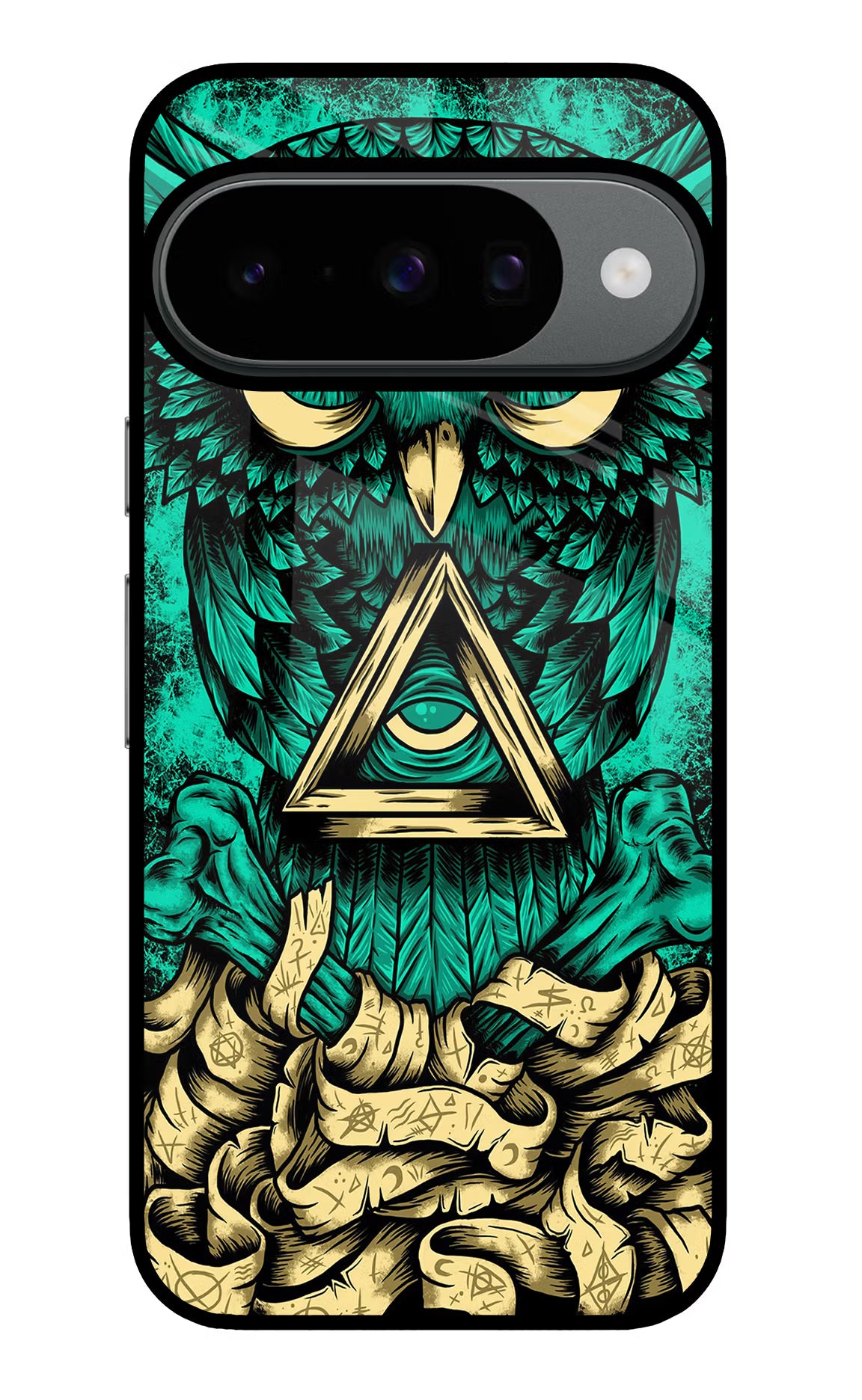 Green Owl Google Pixel 10 Glass Case