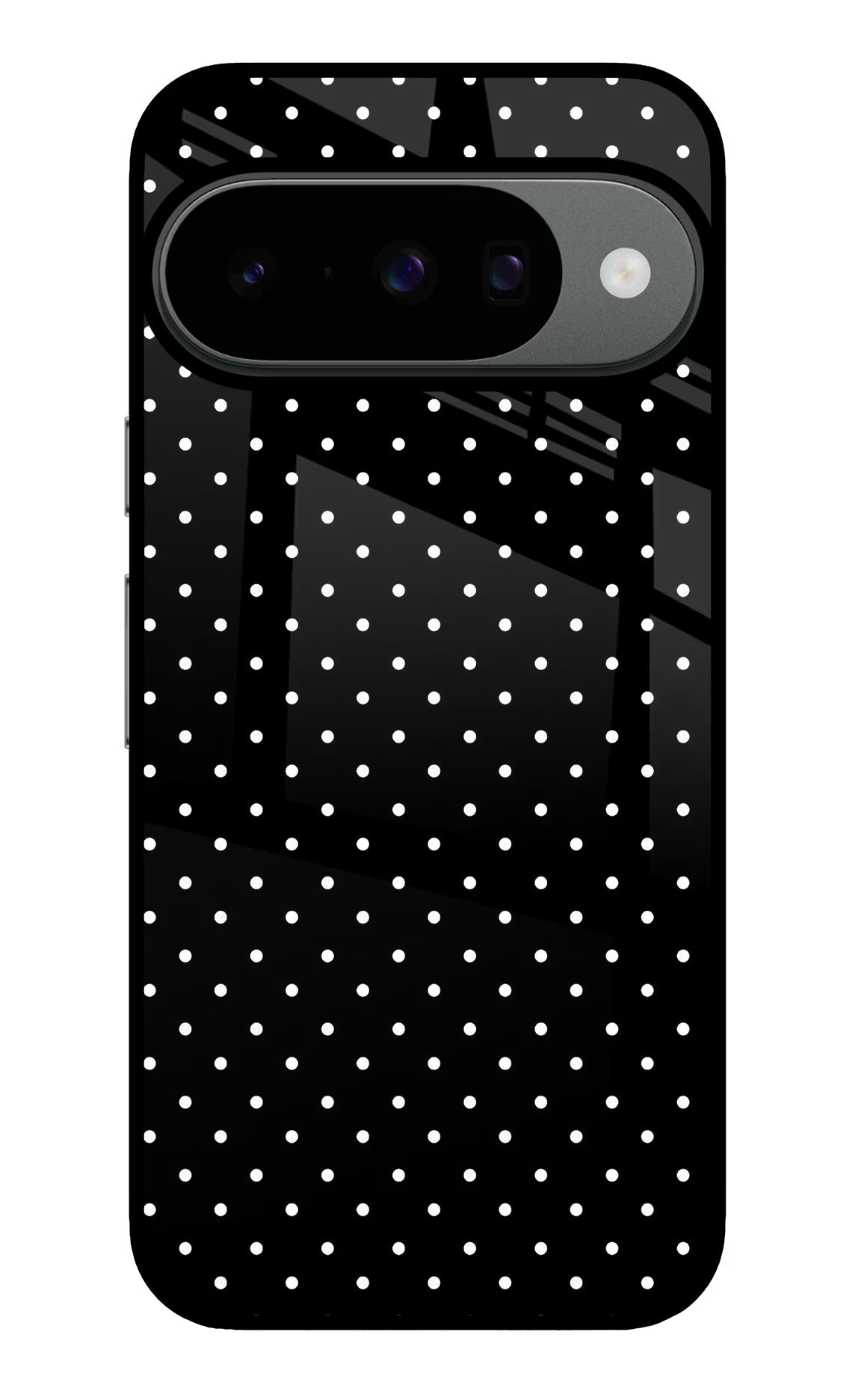 White Dots Google Pixel 10 Glass Case Back Cover by Casekaro