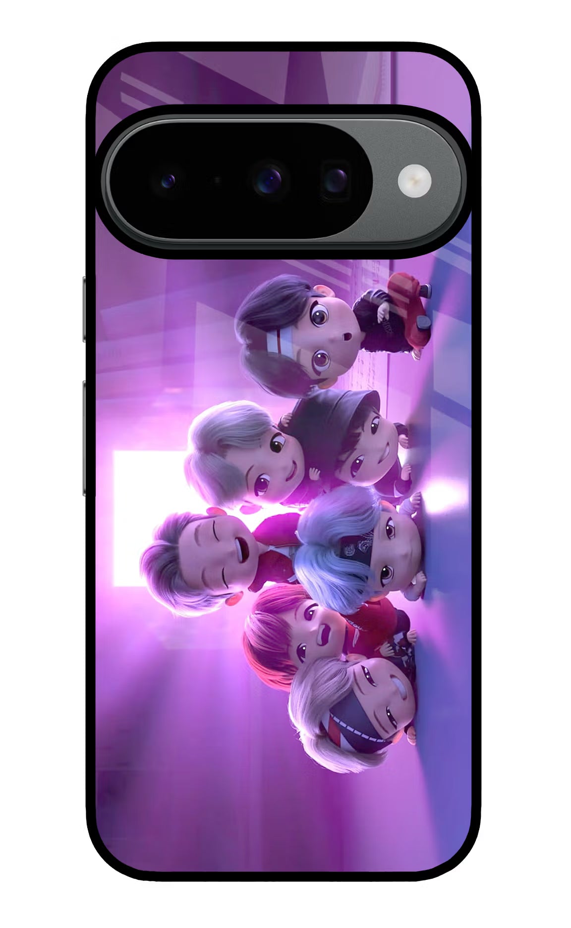 BTS Chibi Google Pixel 10 Glass Case Back Cover by Casekaro