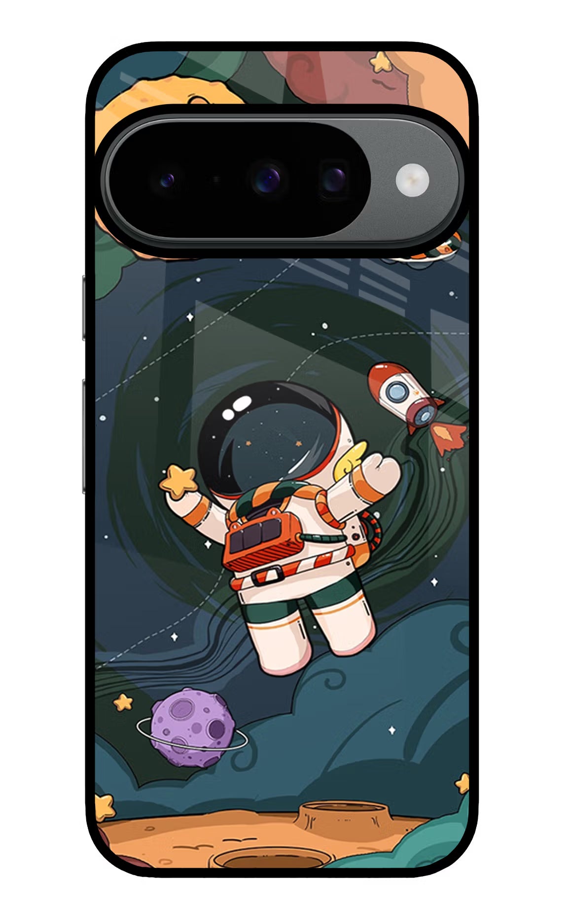 Cartoon Astronaut Google Pixel 10 Glass Case Back Cover by Casekaro