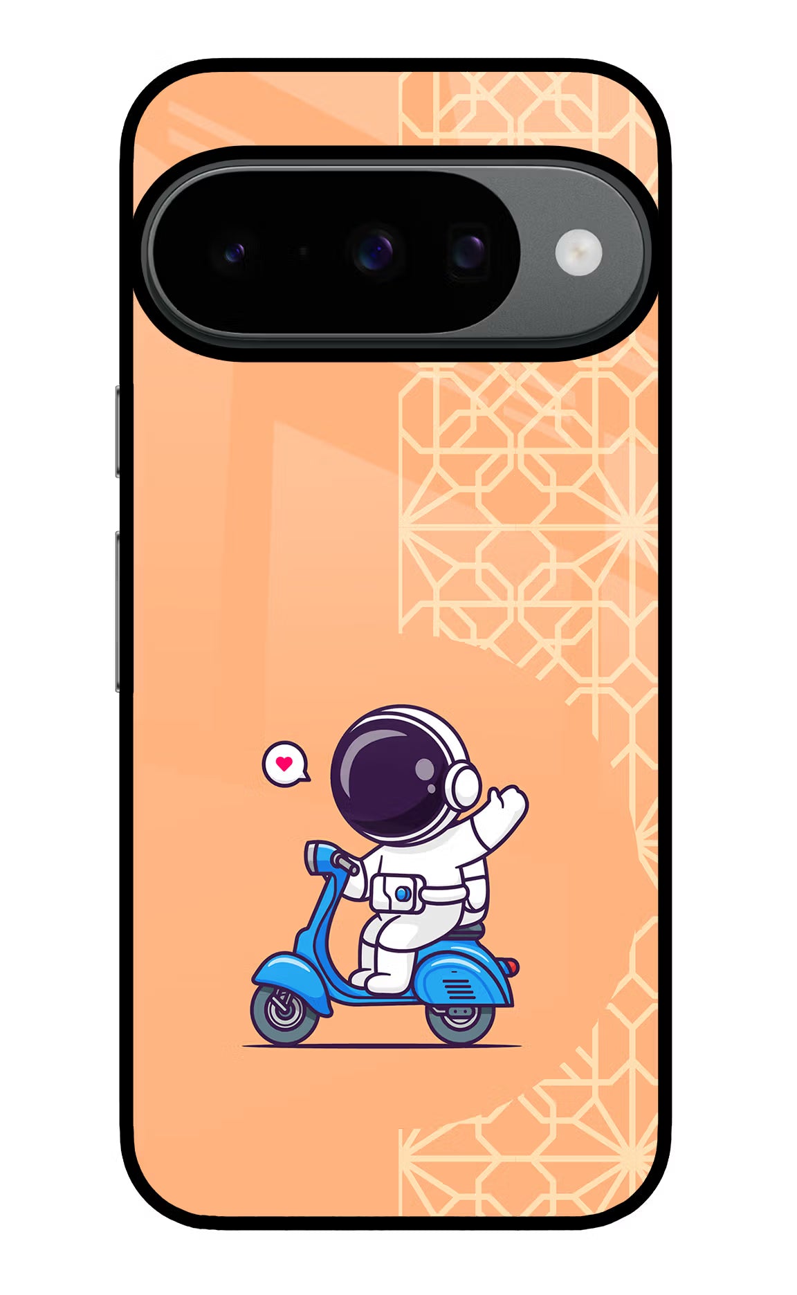 Cute Astronaut Riding Google Pixel 10 Glass Case Back Cover by Casekaro