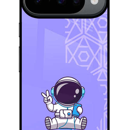 Cute Astronaut Chilling Google Pixel 10 Glass Case