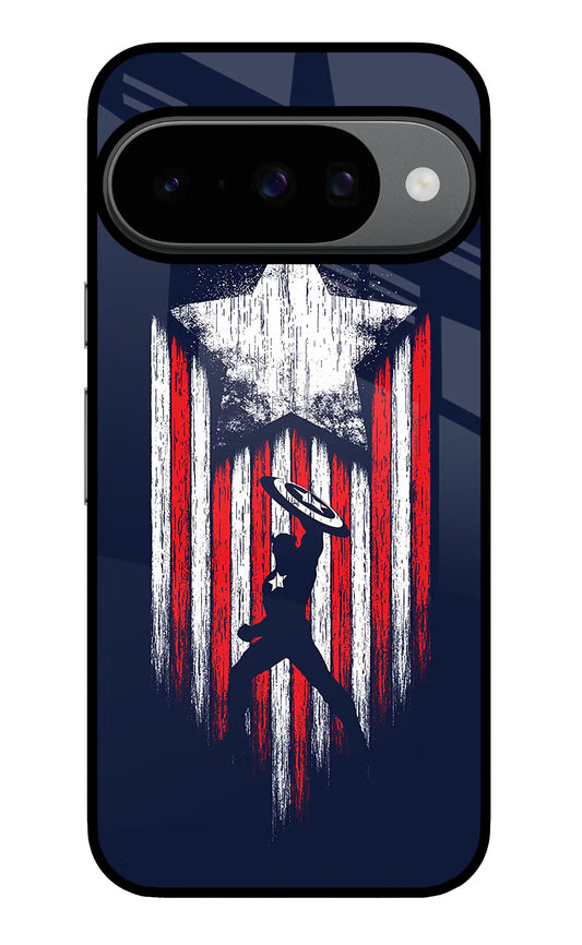 Captain America Marvel Art Google Pixel 10 Glass Case