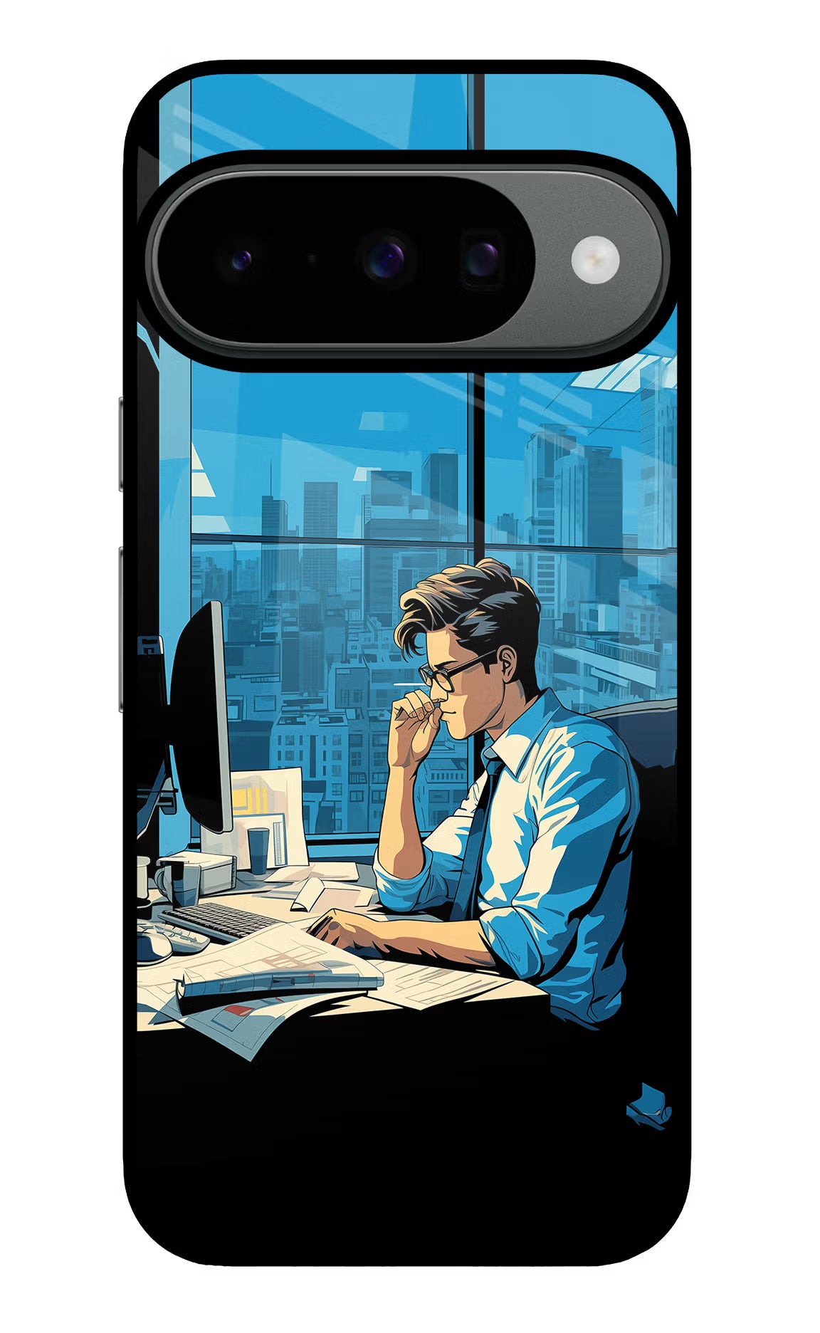 Focused Hustler (AI Generated) Google Pixel 10 Glass Case Back Cover by Casekaro