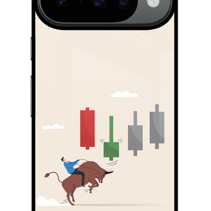 Bull Trading Momentum Google Pixel 10 Glass Case Back Cover by Casekaro