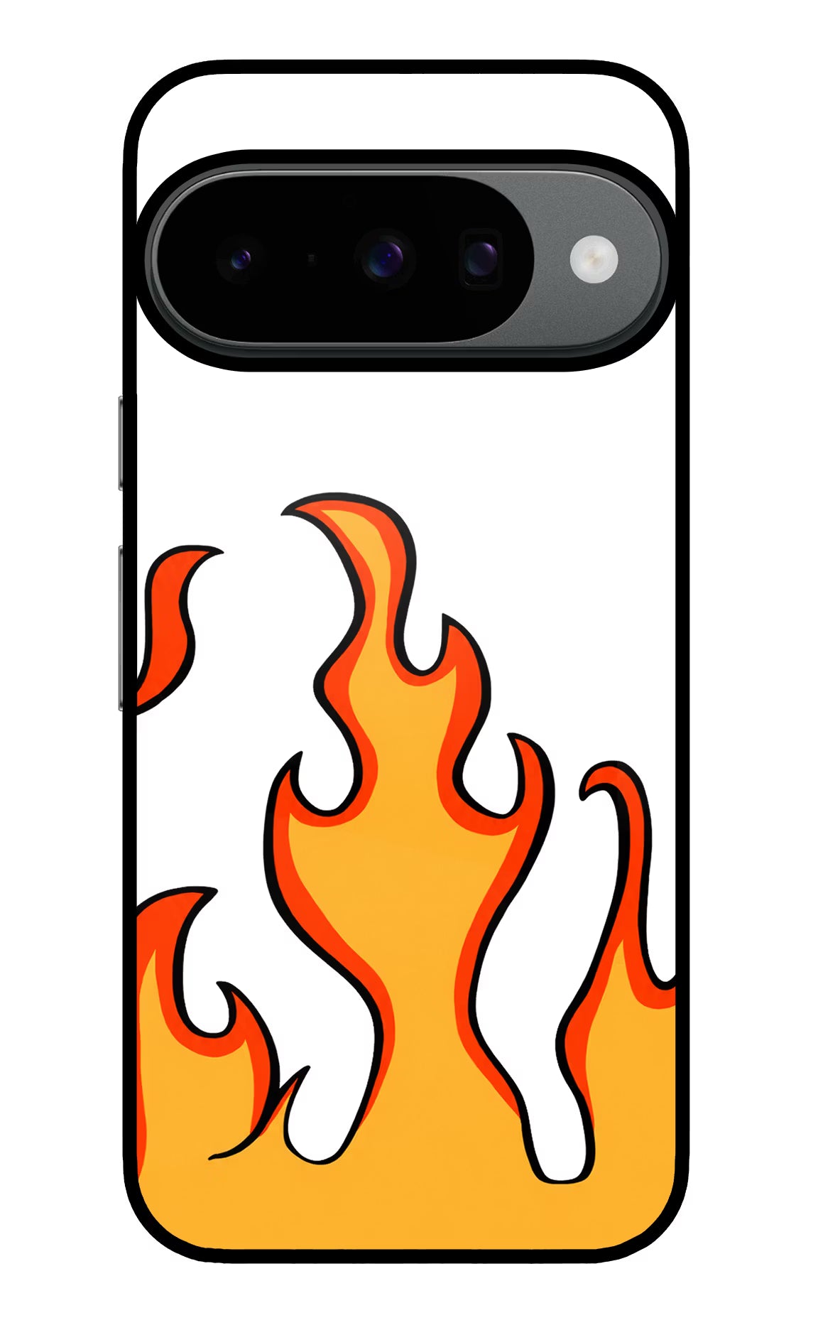 Fired Up – White Google Pixel 10 Glass Case Back Cover by Casekaro