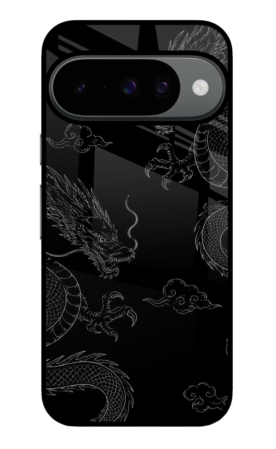 Twin Dragons Google Pixel 10 Glass Case Back Cover by Casekaro