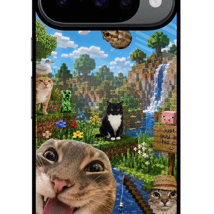 Minecraft Cat Chaos Google Pixel 10 Glass Case
