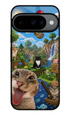 Minecraft Cat Chaos Google Pixel 10 Glass Case